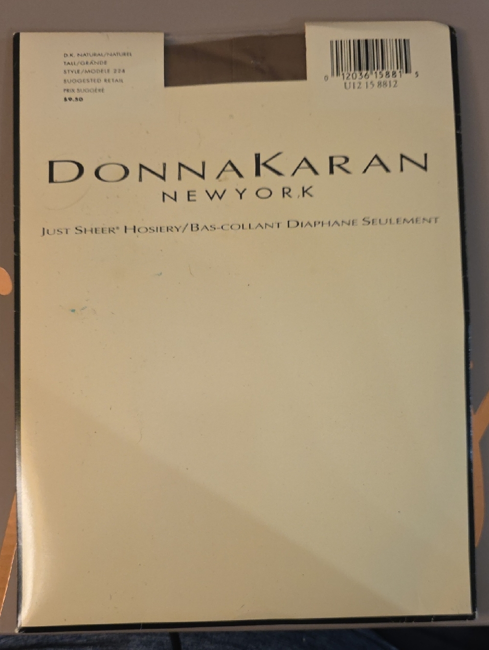 Vintage 1995 Donna Karan New York Just Sheer Hosiery